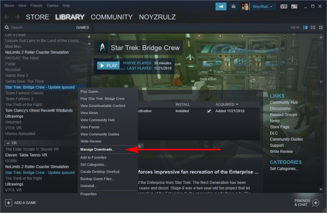 You can now see all games that have pending updates. Click on the arrow